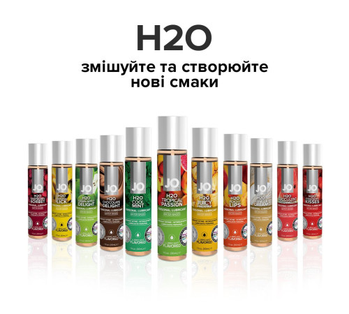 Змазка на водній основі JO H2O — Tropical Passion (30 мл) без цукру, рослинний гліцерин