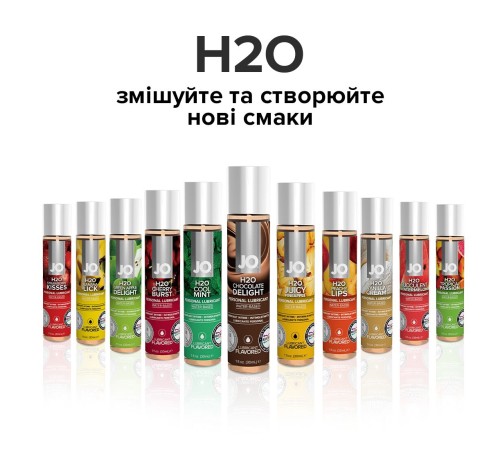 Змазка на водній основі JO H2O — Chocolate Delight (30 мл) без цукру, рослинний гліцерин