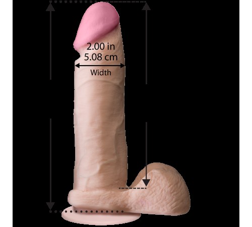 Фалоімітатор Doc Johnson The Realistic Cock 8 inch White - ULTRASKYN, Vack-U-Lock, діаметр 5,1 см