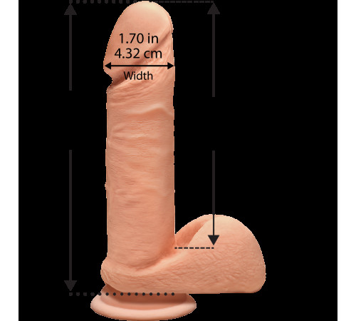 Фалоімітатор Doc Johnson The D - Perfect D - 7 Inch With Balls - ULTRASKYN, діаметр 4,5 см