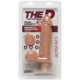 Фалоімітатор Doc Johnson The D - Perfect D - Vibrating 8 Inch With Balls - ULTRASKYN, діаметр 5,1 см