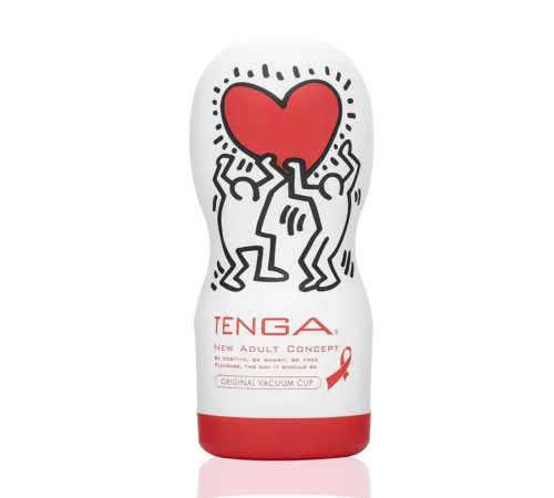 Мастурбатор Tenga Keith Haring Deep Throat Cup (глибоке горло) з вакуумною стимуляцією