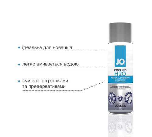 Охолоджувальна змазка на водній основі JO H2O COOLING (60 мл) з ментолом, рослинний гліцерин