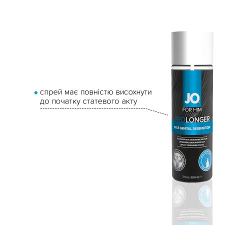 Пролонгувальний спрей JO Prolonger Spray with Benzocaine (60 мл) не містить мінеральних масел