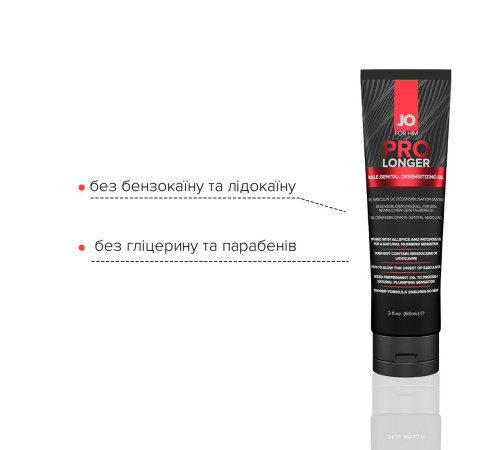 Пролонгер гель JO Prolonger Gel (60 мл) з олією перцевої м’яти, гвоздикового перцю та пачулів