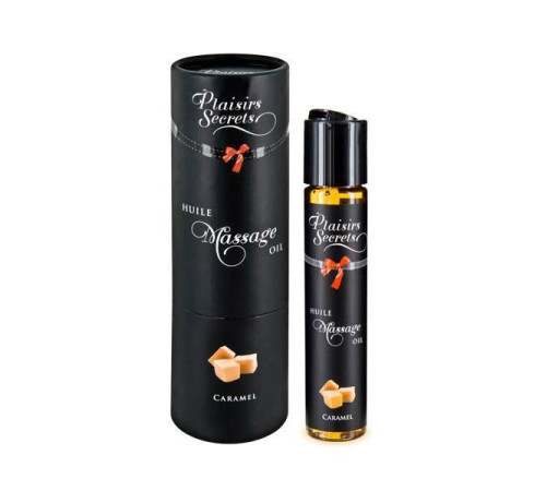 Масажна олія Plaisirs Secrets Caramel (59 мл) з афродизіаками, їстівна, подарункове паковання