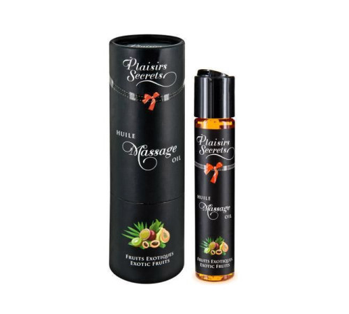 Масажна олія Plaisirs Secrets Exotic Fruits (59мл) з афродизіаками їстівна, подарункове паковання