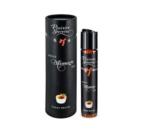 Масажна олія Plaisirs Secrets Creme Brulee (59 мл) з афродизіаками їстівна, подарункове паковання