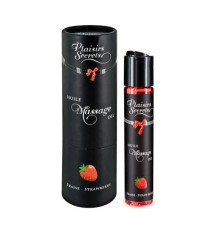 Масажна олія Plaisirs Secrets Strawberry (59 мл) з афродизіаками, їстівна, подарункова упаковка