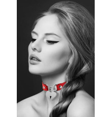 Чокер з замочком-сердечком Bijoux Pour Toi - HEART LOCK Red, екошкіра