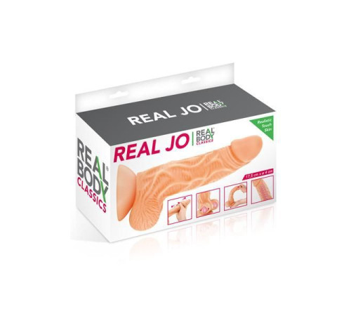 Фалоімітатор із рухомою крайньою плоттю Real Body — Real JO, діаметр 4 см, TPE