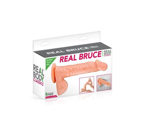 Фалоімітатор Real Body — Real Bruce Flesh, TPE, діаметр 4,2 см