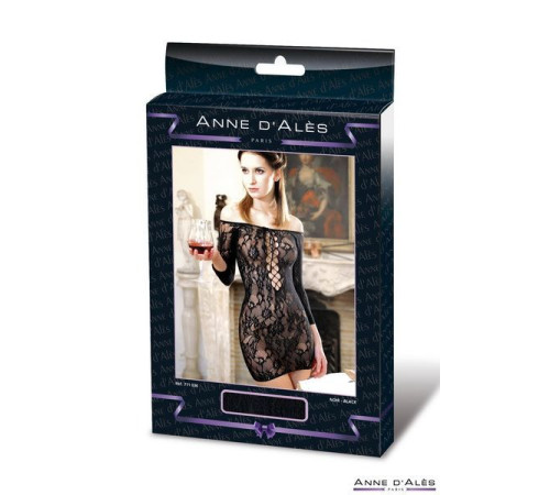 Сукня-сітка з декольте Anne De Ales FETISH DINNER Black S / M, оголене плече