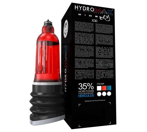 Гідропомпа Bathmate Hydromax 7 WideBoy Red (X30) для члена довжиною від 12,5 до 18 см, діаметр до 5,