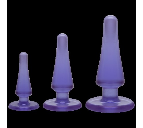 Набір анальних пробок Doc Johnson Crystal Jellies Anal - Purple, макс. діаметр 2см - 3 см - 4 см