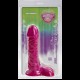 Фалоімітатор Doc Johnson Radiant Gems 7 Inch Ballsy Fuchsia, діаметр 4,3 см, антибактеріальний ПВХ