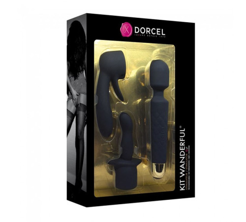 Мінівібромасажер Dorcel Kit Wanderful з насадками (анальна і вагінальна), водонепроникний