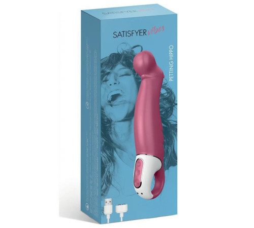 Потужний вібратор Satisfyer Vibes Petting Hippo з гнучким стовбуром, літій силікон, 12 режимів