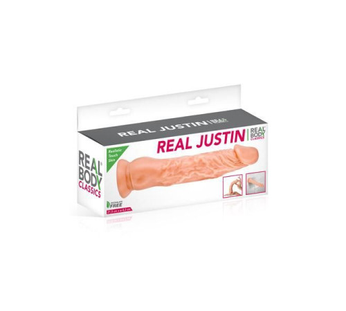 Фалоімітатор Real Body — Real Justin Flesh, TPE, діаметр 4,2 см