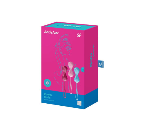 Вагінальні кульки Satisfyer Power Balls (3 пари), діаметр 3,4см, маса 60-76-92г, з кулькою всередині