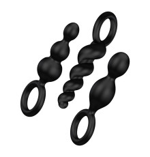 Набір анальних іграшок Satisfyer Plug black (set of 3) - Booty Call, макс. діаметр 3 см