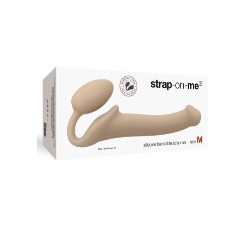 Безремінний страпон Strap-On-Me Flesh M, повністю регульований, діаметр 3,3 см