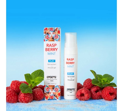 Стимулювальний гель EXSENS Kissable Raspberry Mint 15мл можна для поцілунків, охолоджувальний