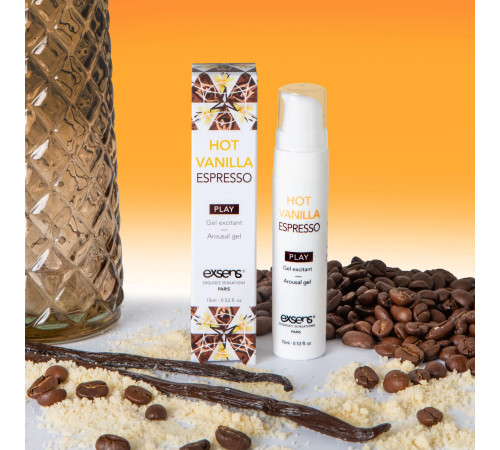 Распродажа!!! Стимулирующий гель EXSENS Kissable Hot Vanilla Espresso 15мл (срок 07.2025)