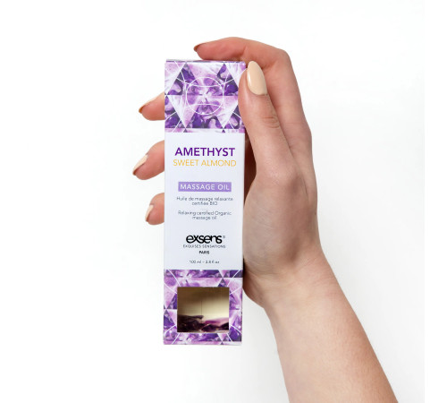 Масажна олія EXSENS Amethyst Sweet Almond (розслаблювальна, з аметистом) 100мл, натуральна