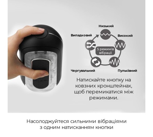 Вібромастурбатор Tenga Flip Zero Electronic Vibration Black, змінна інтенсивність, розкладний