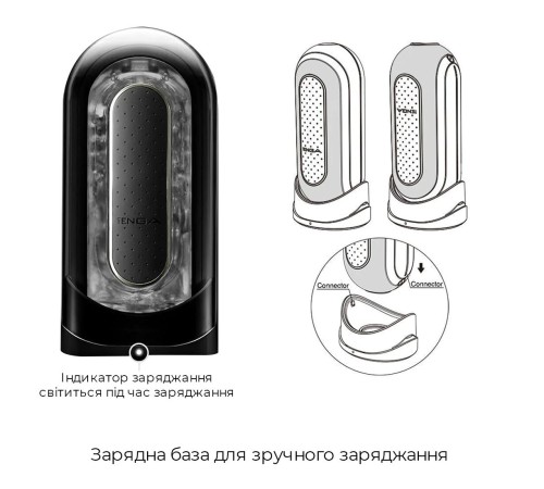 Вібромастурбатор Tenga Flip Zero Electronic Vibration Black, змінна інтенсивність, розкладний