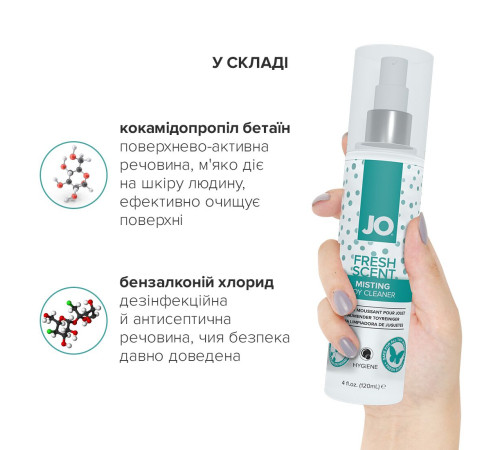 Засіб для чищення JO Fresh Scent Misting Toy Cleaner (120 мл) з ароматом свіжості