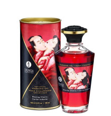 Розігрівальна олія Shunga Aphrodisiac Warming Oil – Blazing Cherry (100 мл) без цукру, смачна