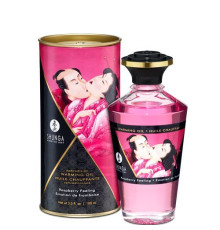 Розігрівальна олія Shunga Aphrodisiac Warming Oil – Raspberry Feeling (100 мл) без цукру, смачна