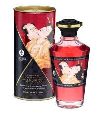 Розігрівальна олія Shunga Aphrodisiac Warming Oil – Sparkling Strawberry Wine (100 мл) без цукру