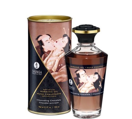 Розігрівальна олія Shunga Aphrodisiac Warming Oil – Intoxicating Chocolate (100 мл) без цукру