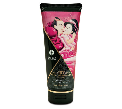 Їстівний масажний крем Shunga Kissable Massage Cream – Raspberry Feeling (200 мл)