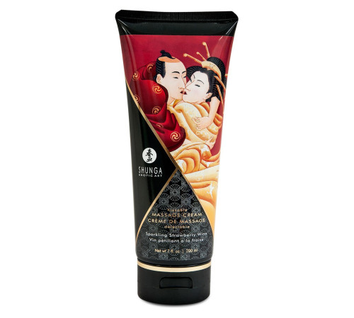 Їстівний масажний крем Shunga Kissable Massage Cream – Sparkling Strawberry Wine (200 мл)