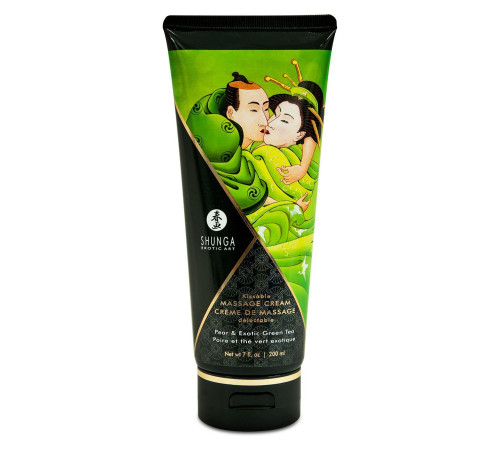 Їстівний масажний крем Shunga Kissable Massage Cream – Pear & Exotic Green Tea (200 мл)