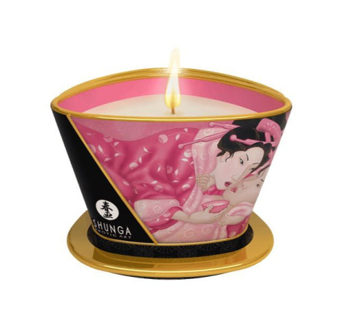 Масажна свічка Shunga Massage Candle – Rose Petals (170 мл) з афродизіаками