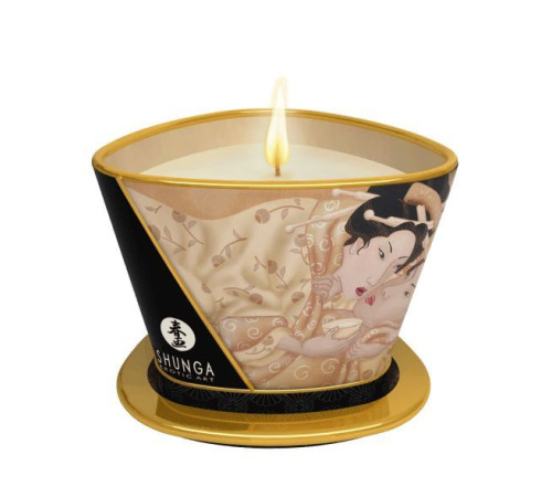 Масажна свічка Shunga Massage Candle – Vanilla Fetish (170 мл) з афродизіаками