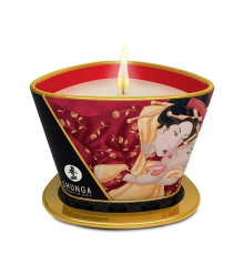 Масажна свічка Shunga Massage Candle – Sparkling Strawberry Wine (170 мл) з афродизіаками