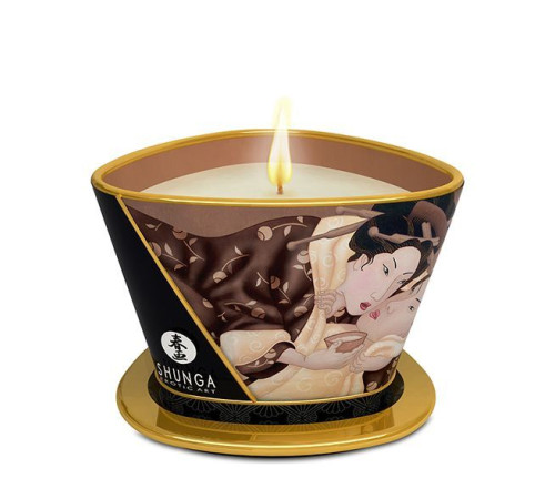 Масажна свічка Shunga Massage Candle – Intoxicating Chocolate (170 мл) з афродизіаками