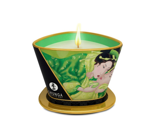 Масажна свічка Shunga Massage Candle – Exotic Green Tea (170 мл)  з афродизіаками