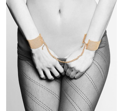 Наручники Bijoux Indiscrets Desir Metallique Handcuffs - Gold, металеві, стильні браслети