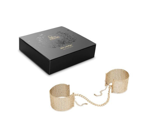 Наручники Bijoux Indiscrets Desir Metallique Handcuffs - Gold, металеві, стильні браслети