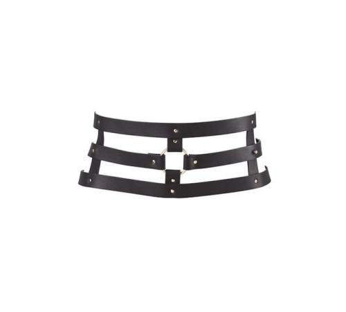 Портупея-пояс Bijoux Indiscrets MAZE - Wide Belt and Restraints Black, екошкіра