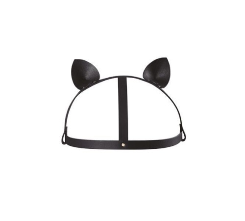 Маска кішечки Bijoux Indiscrets MAZE - Cat Ears Headpiece Black, екошкіра