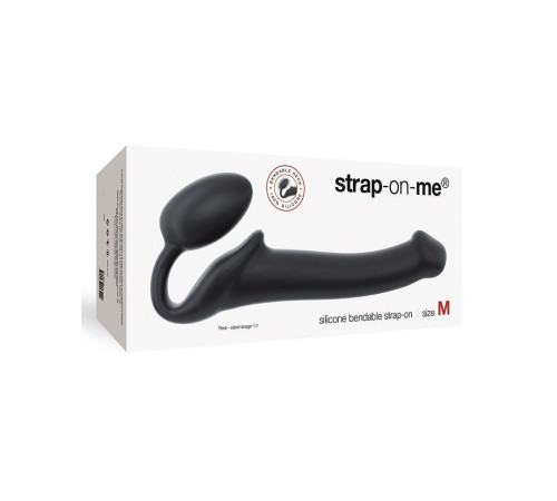 Безремінний страпон Strap-On-Me Black M, повністю регульований, діаметр 3,3 см