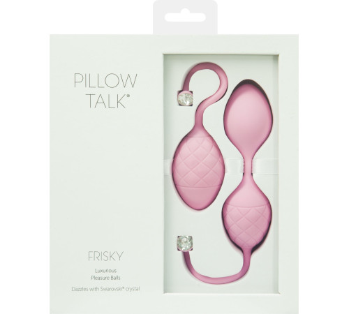 Розкішні вагінальні кульки PILLOW TALK - Frisky Pink з кристалом, діаметр 3,2 см, вага 49-75гр